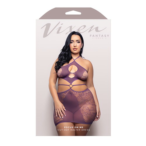 Vixen Focus On Me Halter Dress Púrpura Reina