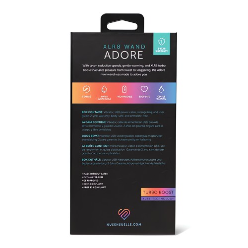 Nu Sensuelle Adore XRL8 Wand w/Heat - Hot Pink