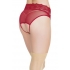 Crotchless Panty W/ Attached Garter Merlot O/s