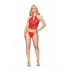 Heart Embroidered Lace Camisole & G-string Ruby O/s