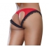 Stretch Mesh Spandex Lace Open Back Panty Large Red Black
