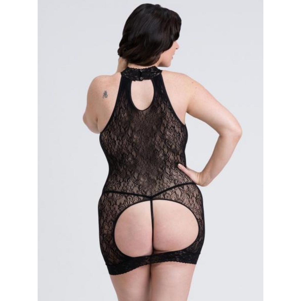 Fifty Shades Captivate Plus Size Black Lace Spanking Mini Dress O/s Queen