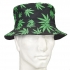 Black Bucket Hat W/ Green Leaves