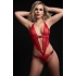 1pc Open Front Halter Teddy Red O/s