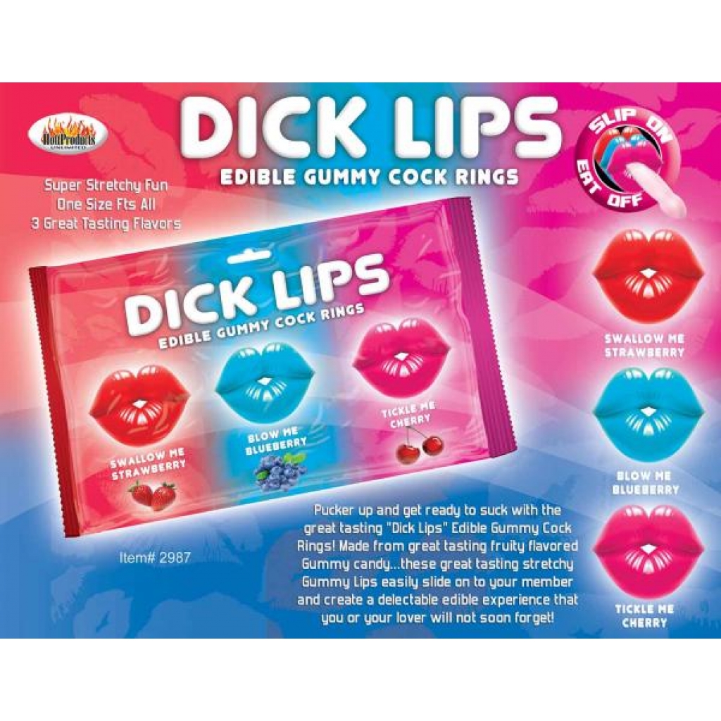 Dick Lips Gummy Penis Rings 3 Pack