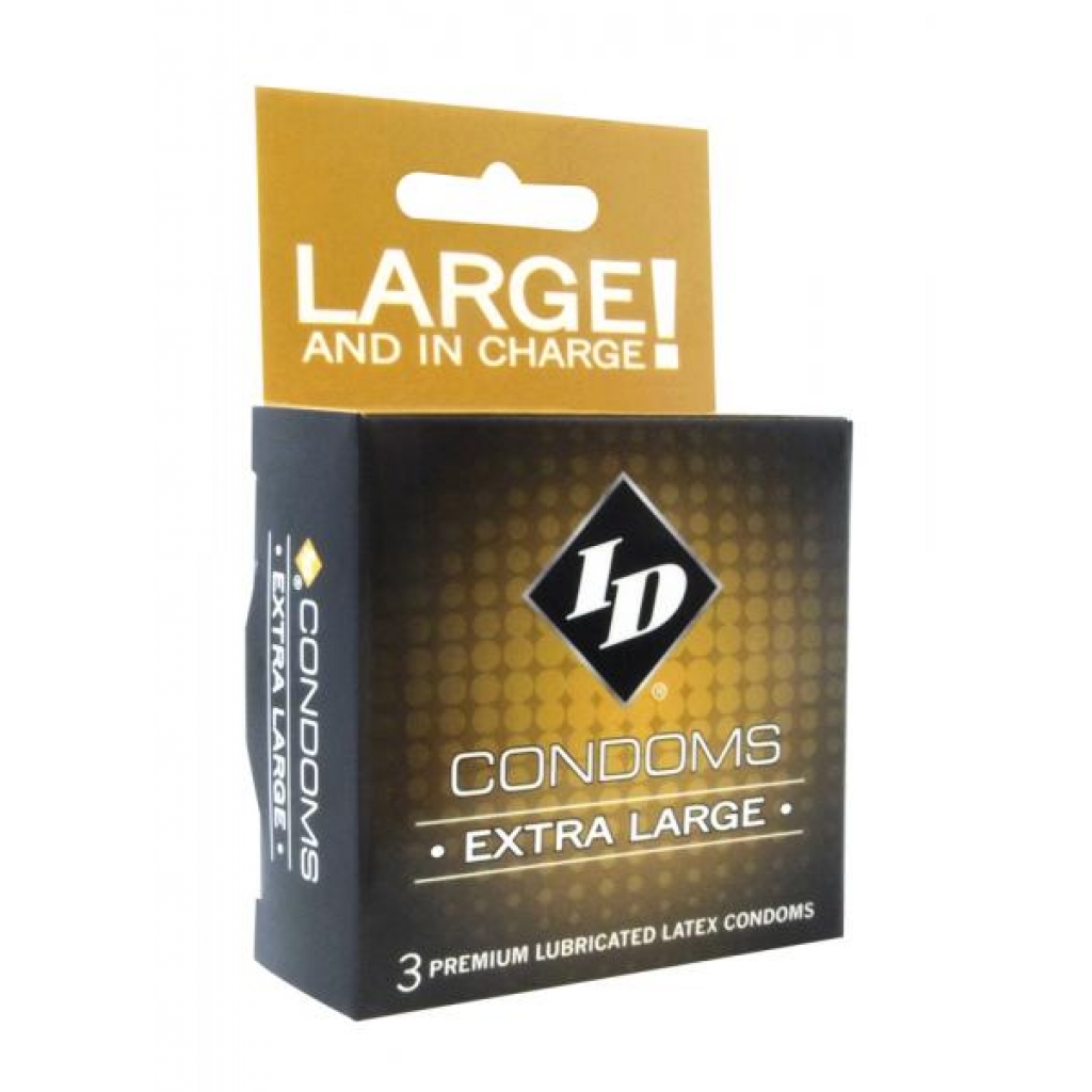 ID Extra Large Condom 3 Pack Latex Condoms