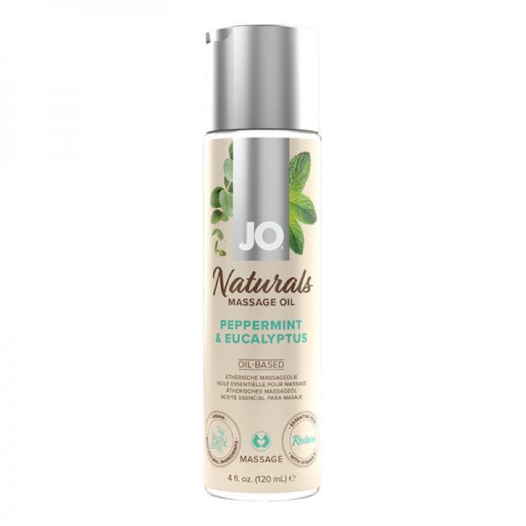 Jo Naturals Massage Oil Peppermint & Eucalyptus 4 Oz