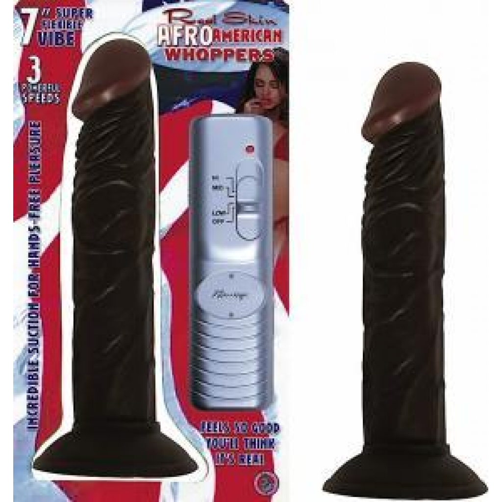All American Whopper Vibrating 7 inches Dildo Brown