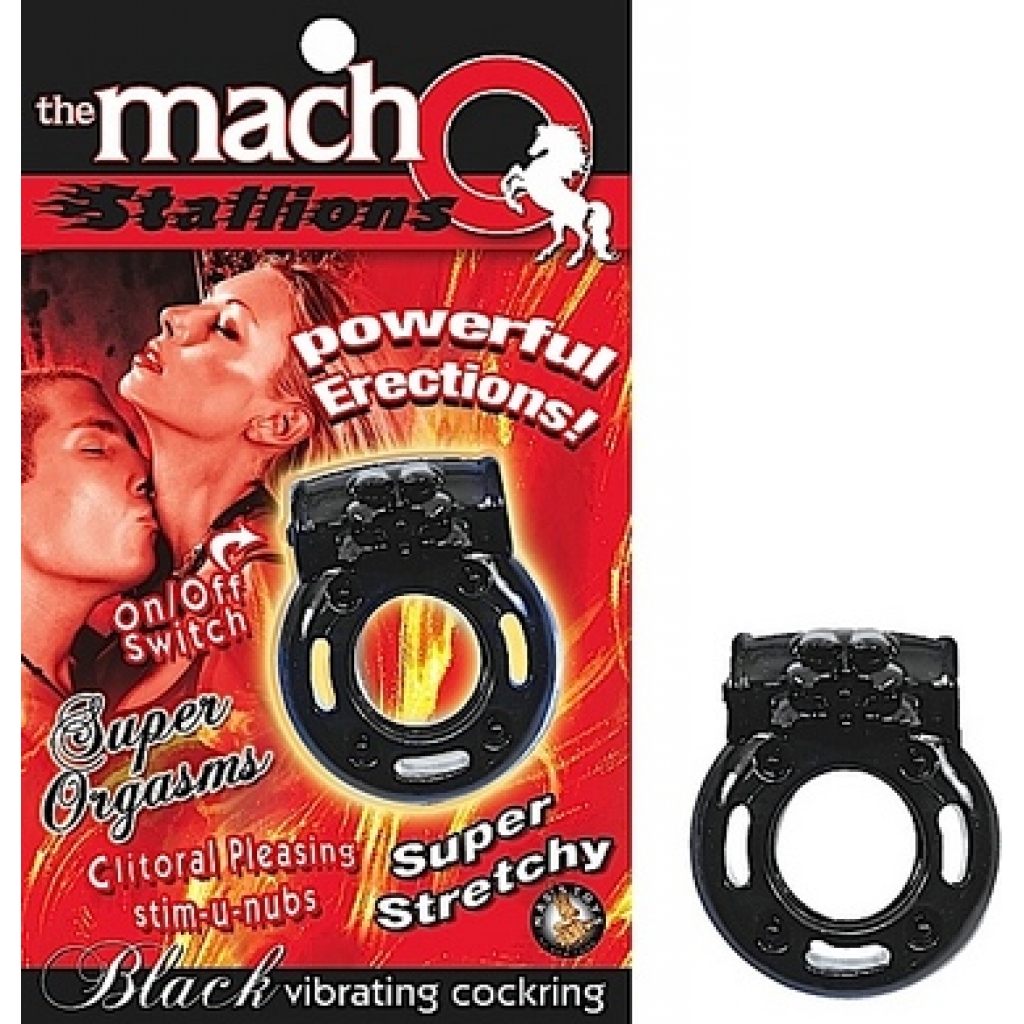 Macho Stallions Penisring Black Vib.