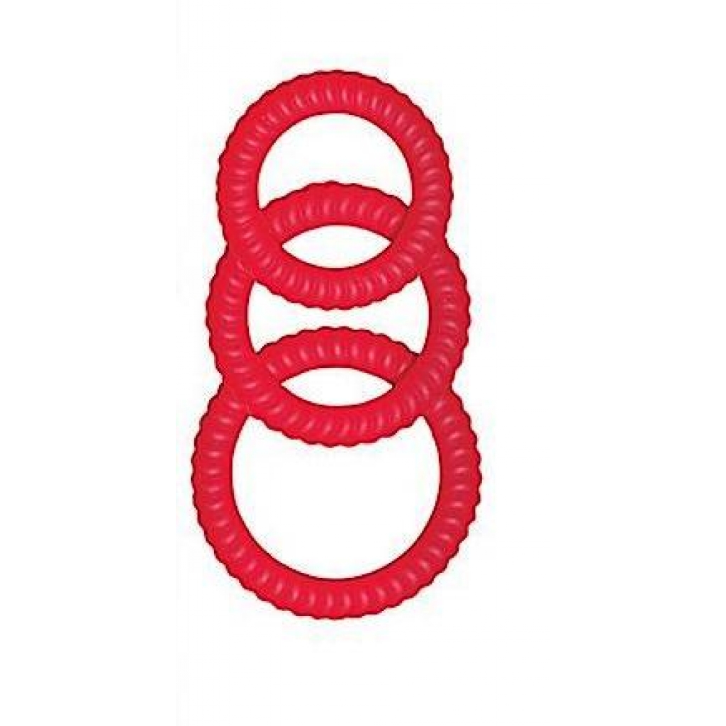 Ultra Penissweller Silicone Penis Rings Red