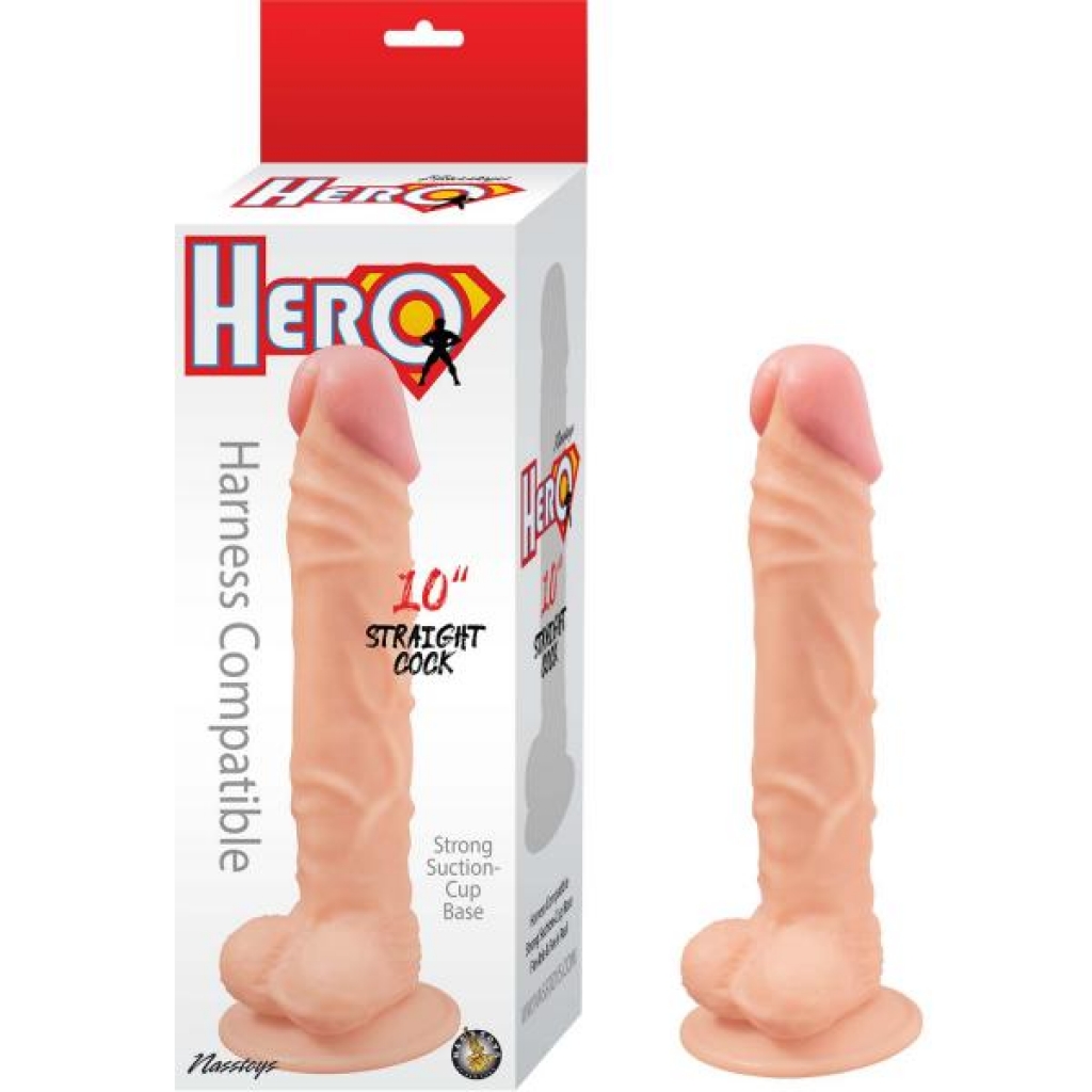 Hero 10in Straight Penis White