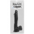 Basix Rubber 12 Inch Dong With Suction Cup Black