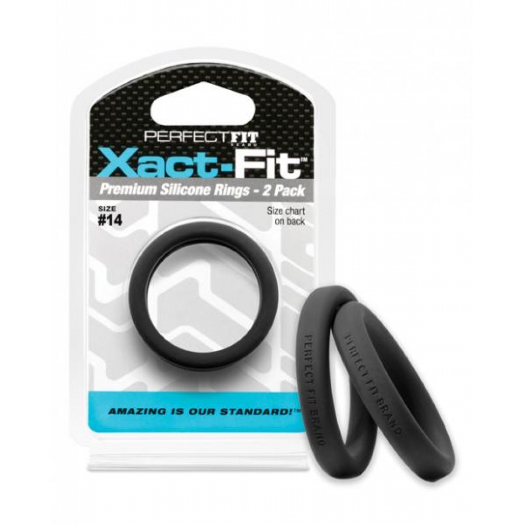 Perfect Fit Xact-Fit #14 2 Pack Black Penis Rings