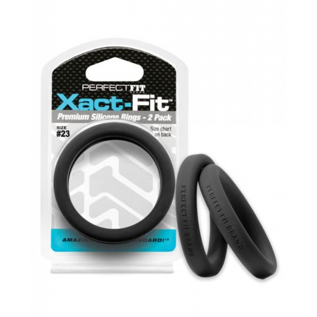 Perfect Fit Xact-Fit #23 2 Pack Black Penis Rings