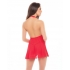 Dolled Up Halter 2pc Chemise Red S/m
