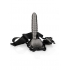 Ouch! Ribbed Hollow Strap-on 8 In W/ Balls Gunmetal