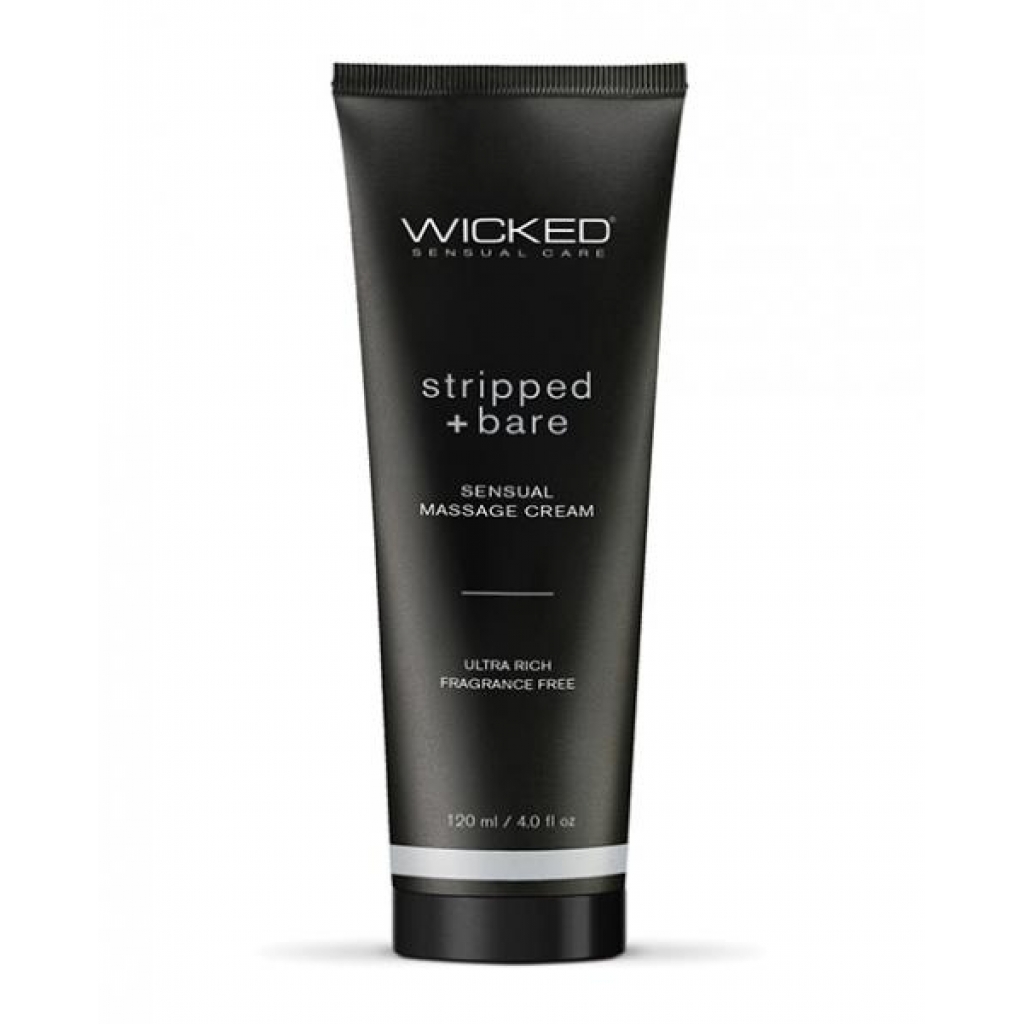 Wicked Massage Cream Stripped + Bare Unscented 4 Oz
