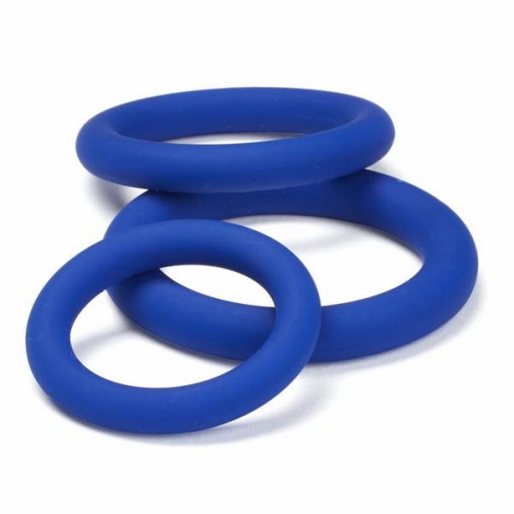 Cloud 9 Pro Sensual Silicone Penis Ring 3 Pack Blue